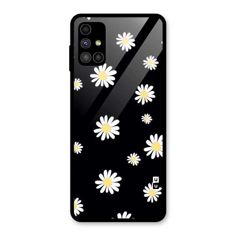 Simple Sunflowers Pattern Glass Back Case for Galaxy M51