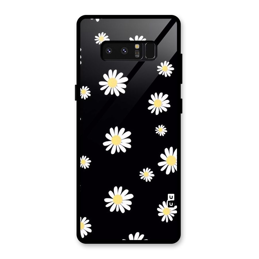 Simple Sunflowers Pattern Glass Back Case for Galaxy Note 8
