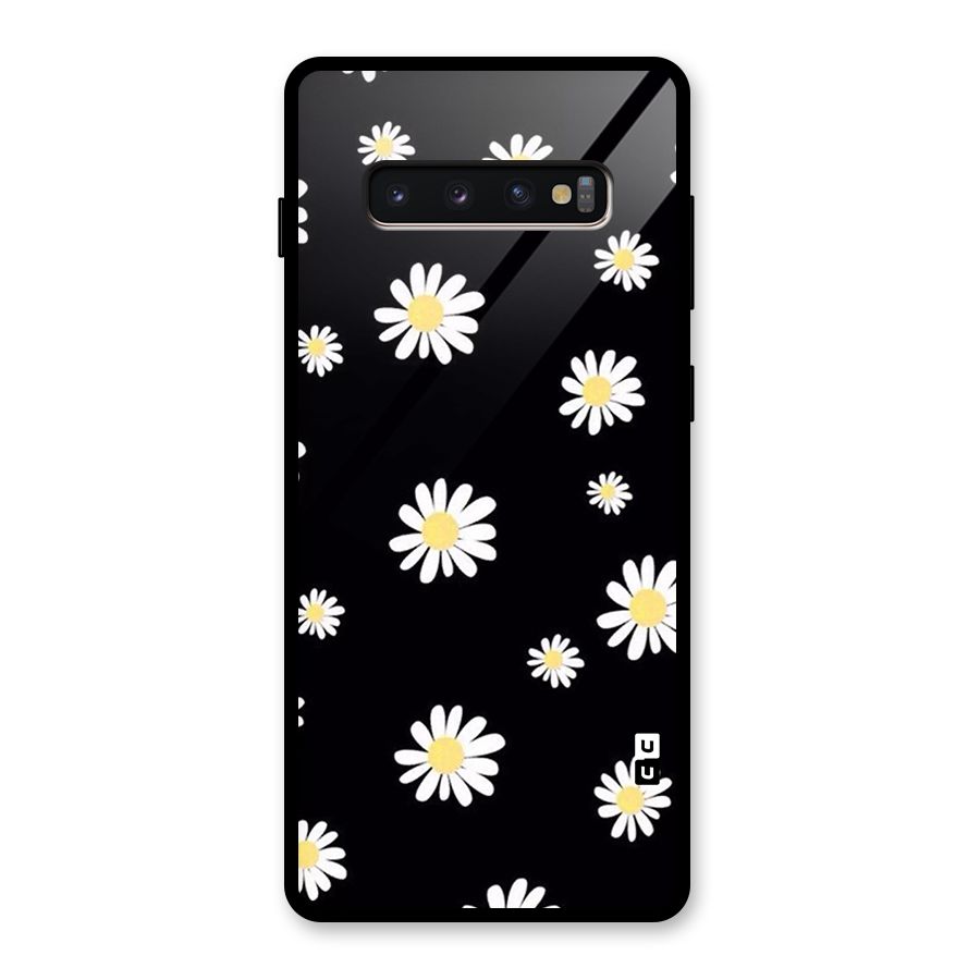 Simple Sunflowers Pattern Glass Back Case for Galaxy S10 Plus