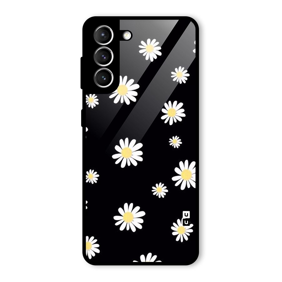 Simple Sunflowers Pattern Glass Back Case for Galaxy S21 5G