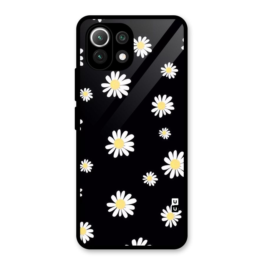 Simple Sunflowers Pattern Glass Back Case for Mi 11 Lite