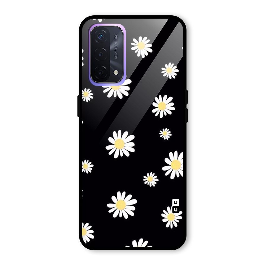 Simple Sunflowers Pattern Glass Back Case for Oppo A74 5G