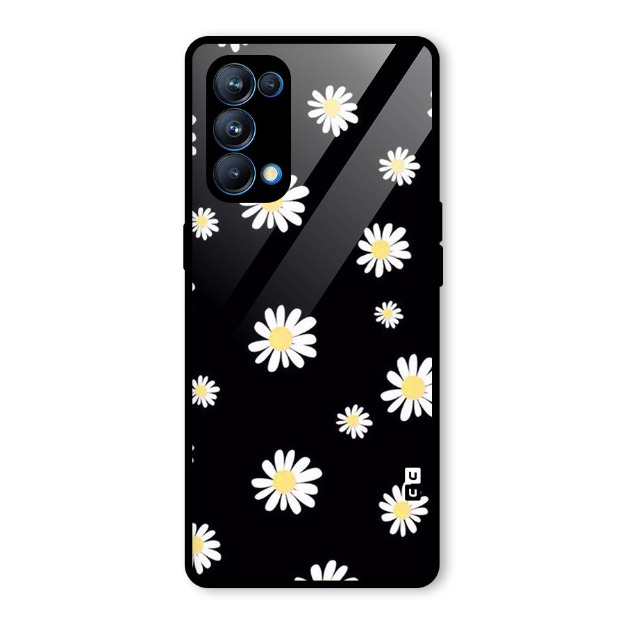 Simple Sunflowers Pattern Glass Back Case for Oppo Reno5 Pro 5G
