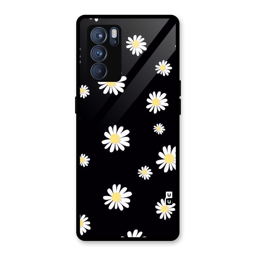 Simple Sunflowers Pattern Glass Back Case for Oppo Reno6 Pro 5G