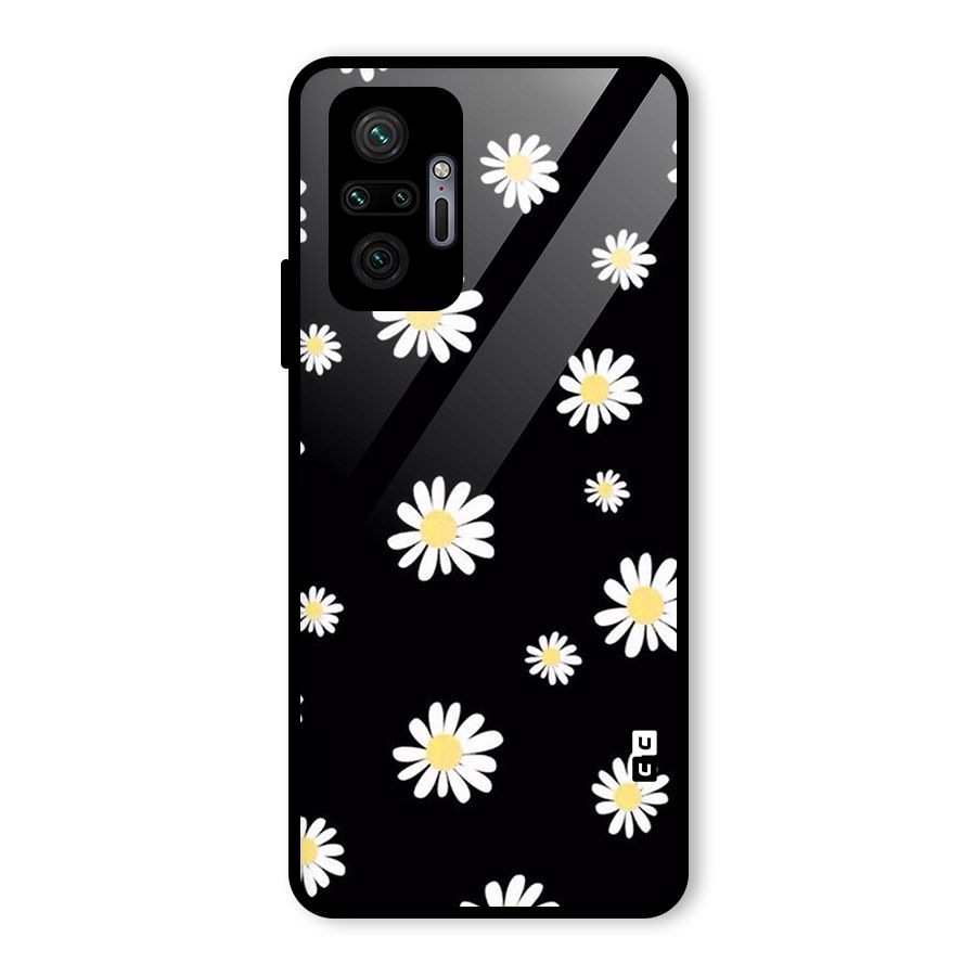 Simple Sunflowers Pattern Glass Back Case for Redmi Note 10 Pro
