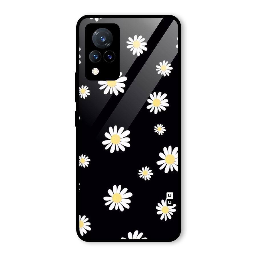 Simple Sunflowers Pattern Glass Back Case for Vivo V21 5G