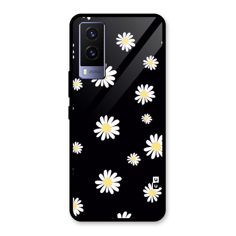 Simple Sunflowers Pattern Glass Back Case for Vivo V21e 5G