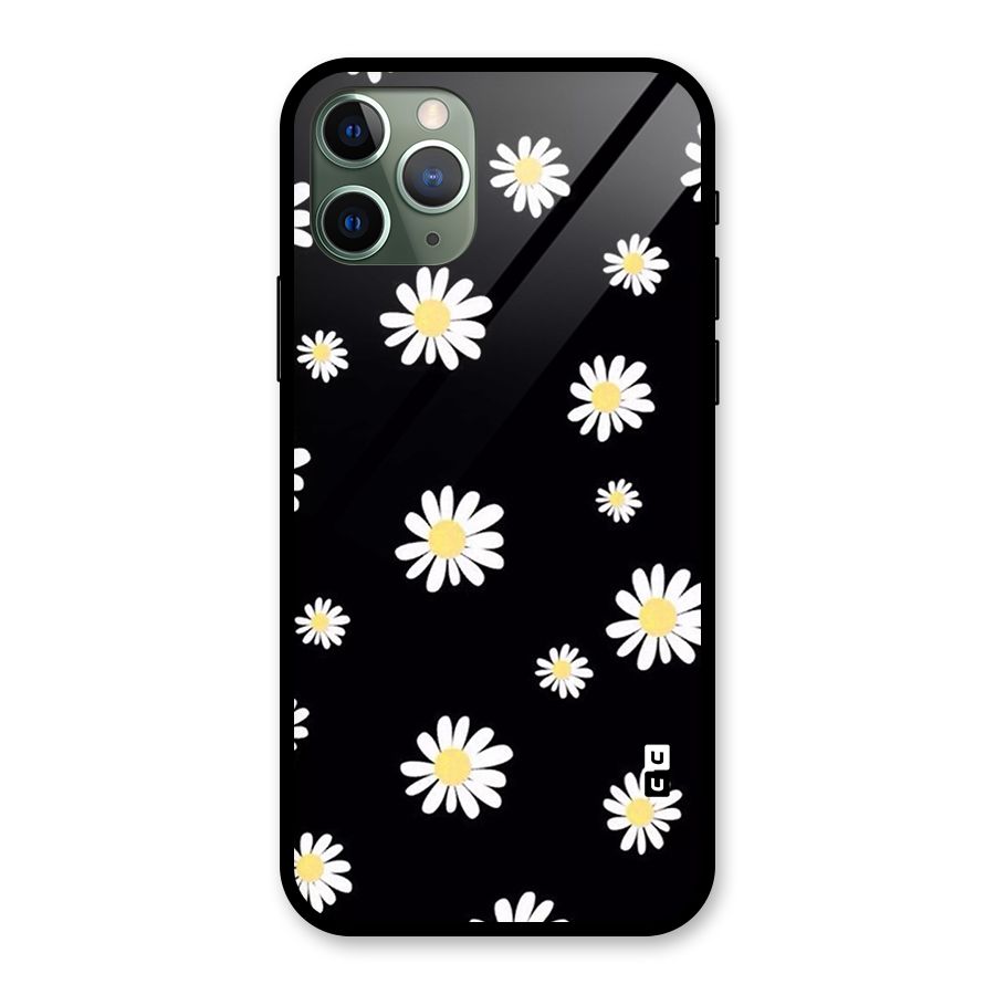 Simple Sunflowers Pattern Glass Back Case for iPhone 11 Pro