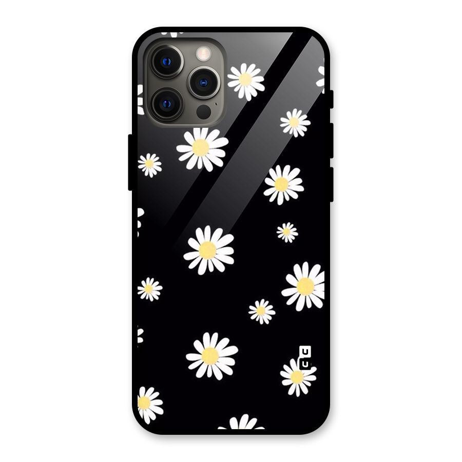 Simple Sunflowers Pattern Glass Back Case for iPhone 12 Pro Max