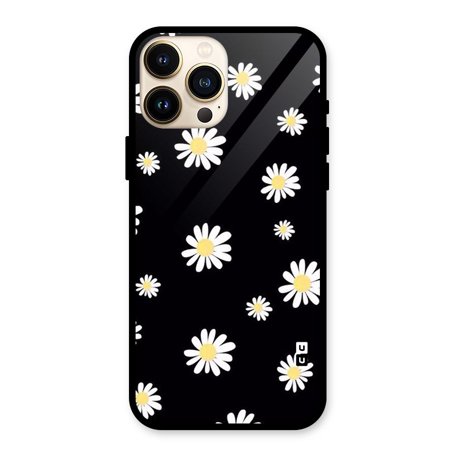Simple Sunflowers Pattern Glass Back Case for iPhone 13 Pro Max