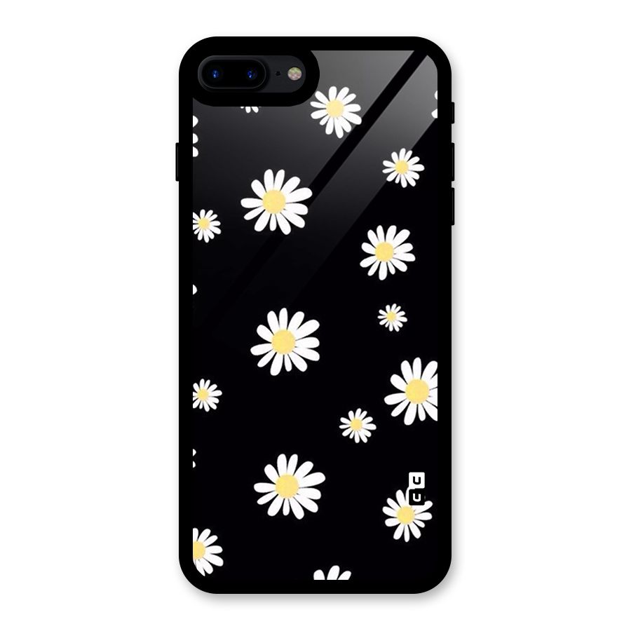 Simple Sunflowers Pattern Glass Back Case for iPhone 8 Plus