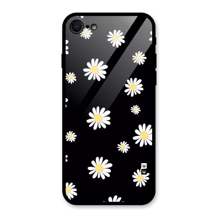 Simple Sunflowers Pattern Glass Back Case for iPhone SE 2020