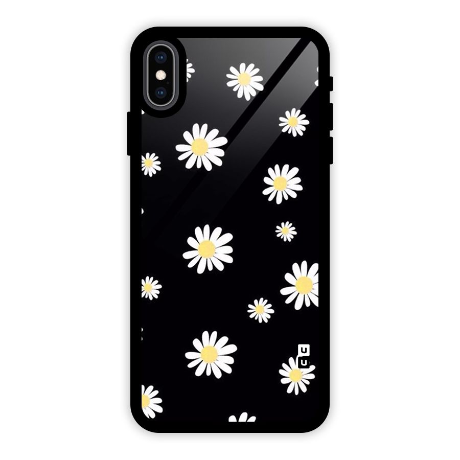 Simple Sunflowers Pattern Glass Back Case for iPhone XS Max