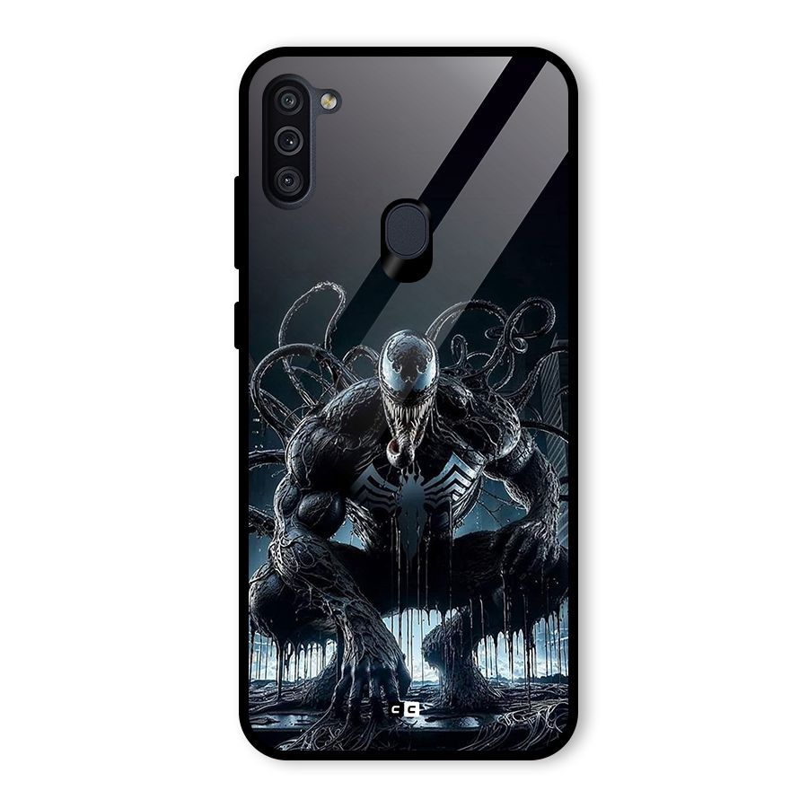 Sitting Venom Glass Back Case for Galaxy M11