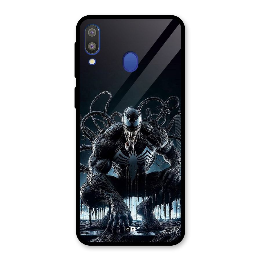 Sitting Venom Glass Back Case for Galaxy M20