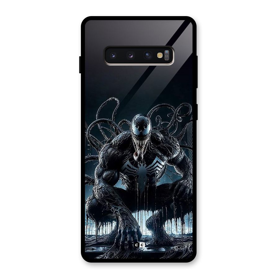 Sitting Venom Glass Back Case for Galaxy S10 Plus