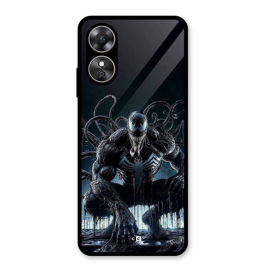 Sitting Venom Glass Back Case for Oppo A17