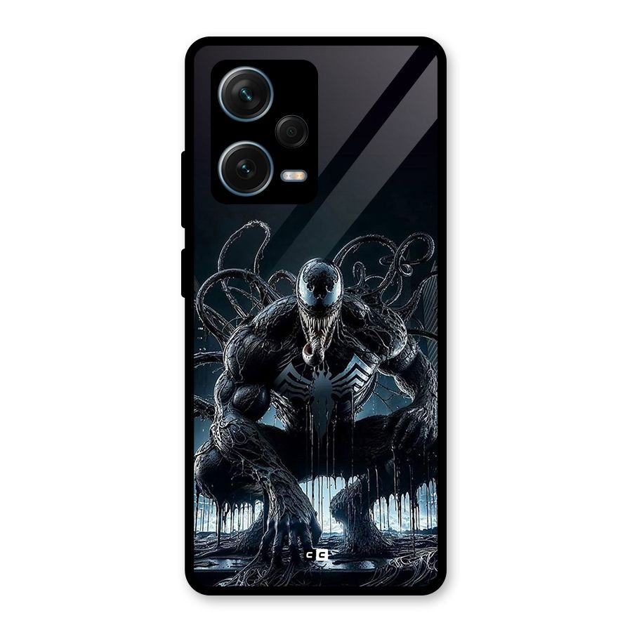 Sitting Venom Glass Back Case for Redmi Note 12 Pro Plus 5G