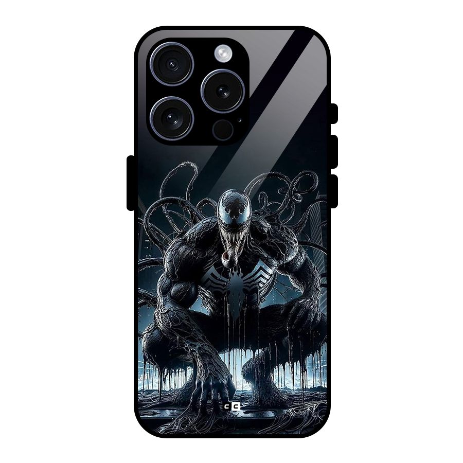 Sitting Venom Glass Back Case for iPhone 15 Pro