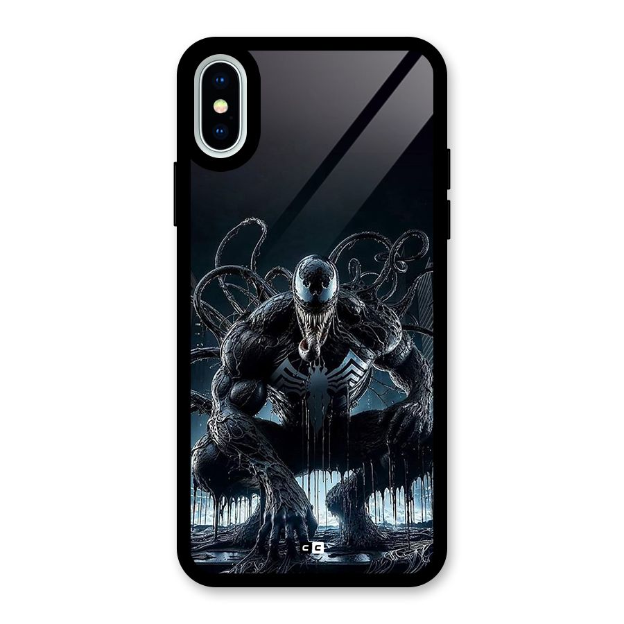 Sitting Venom Glass Back Case for iPhone X