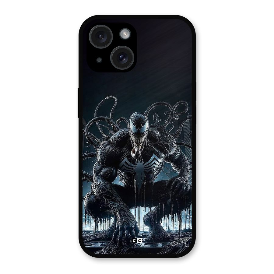 Sitting Venom Metal Back Case for iPhone 15