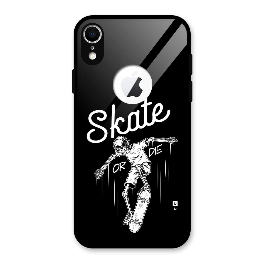 Skate Or Die Glass Back Case for iPhone XR Logo Cut