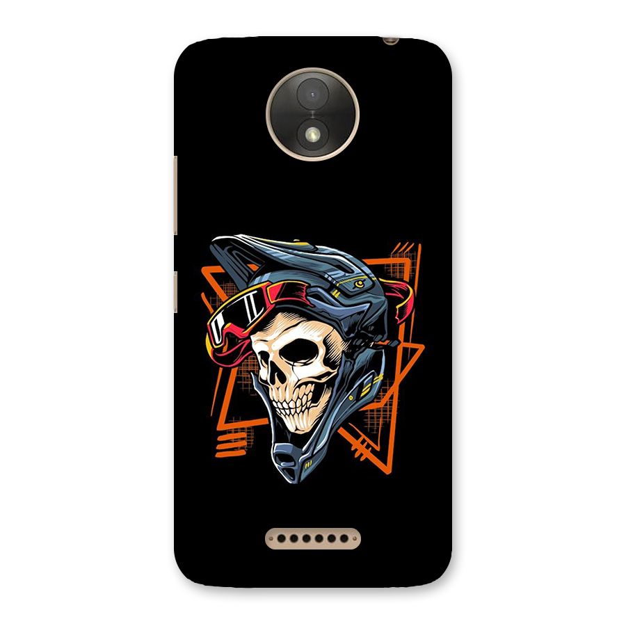 Skull Helmet Back Case for Moto C Plus