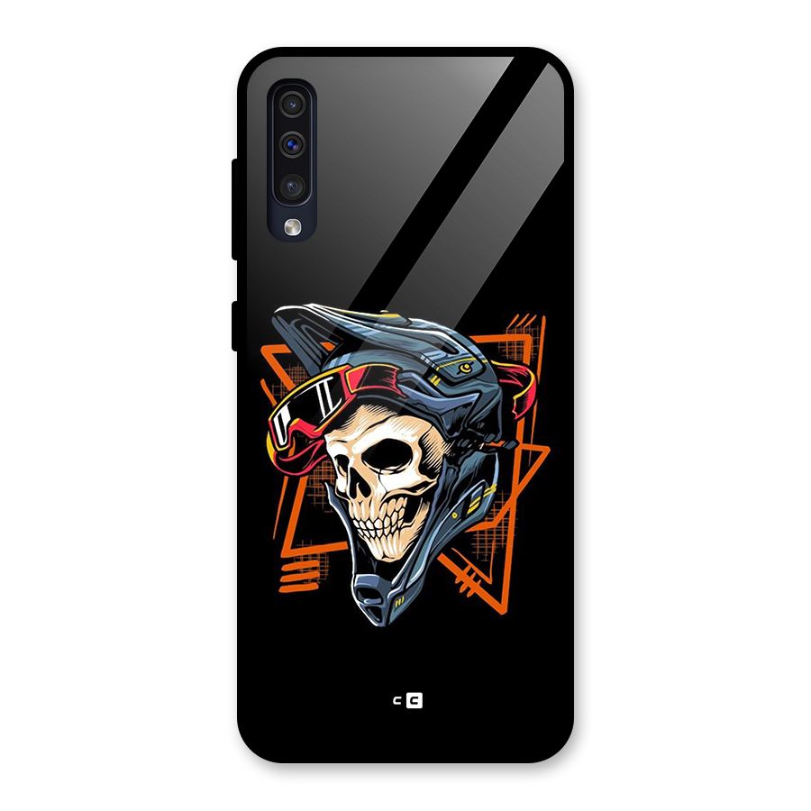 Skull Helmet Glass Back Case for Galaxy A50