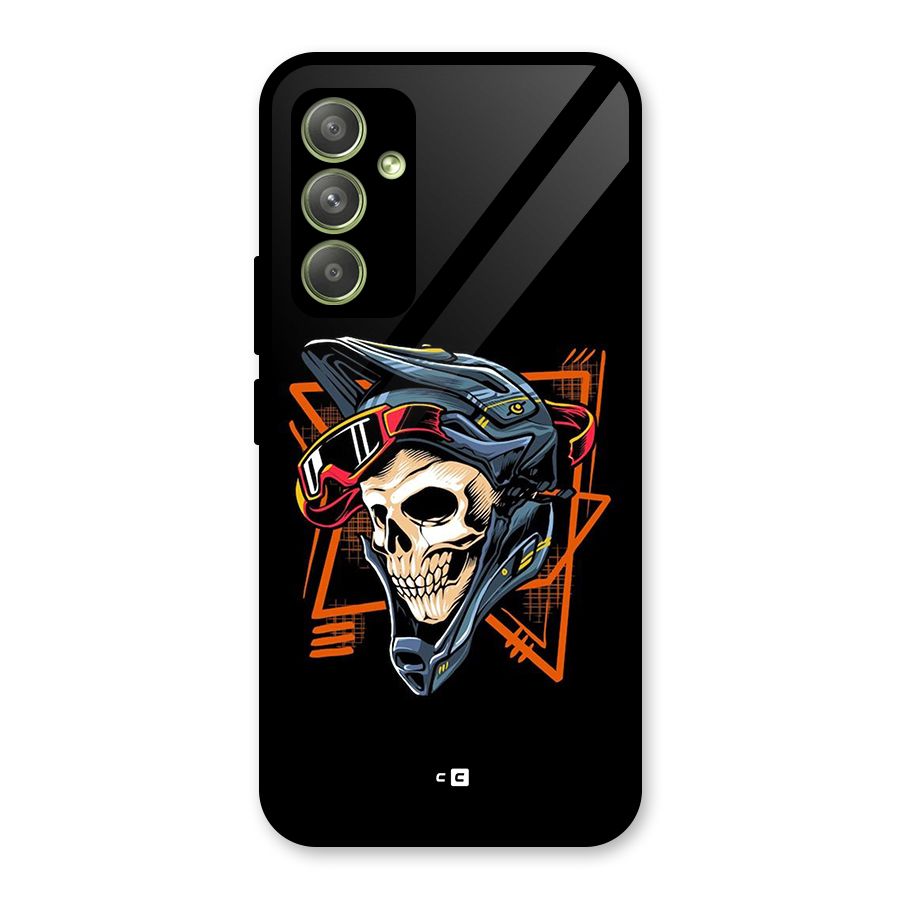 Skull Helmet Glass Back Case for Galaxy A54