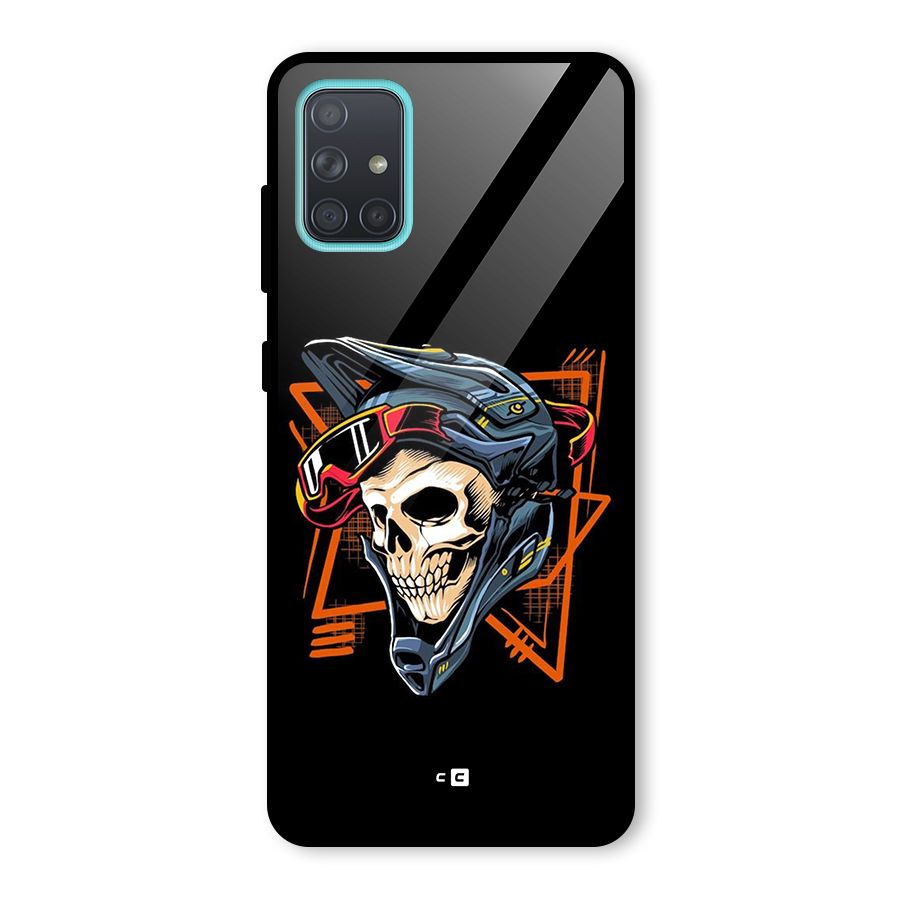 Skull Helmet Glass Back Case for Galaxy A71