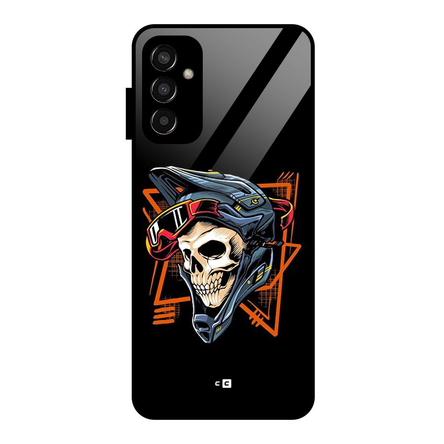 Skull Helmet Glass Back Case for Galaxy F13