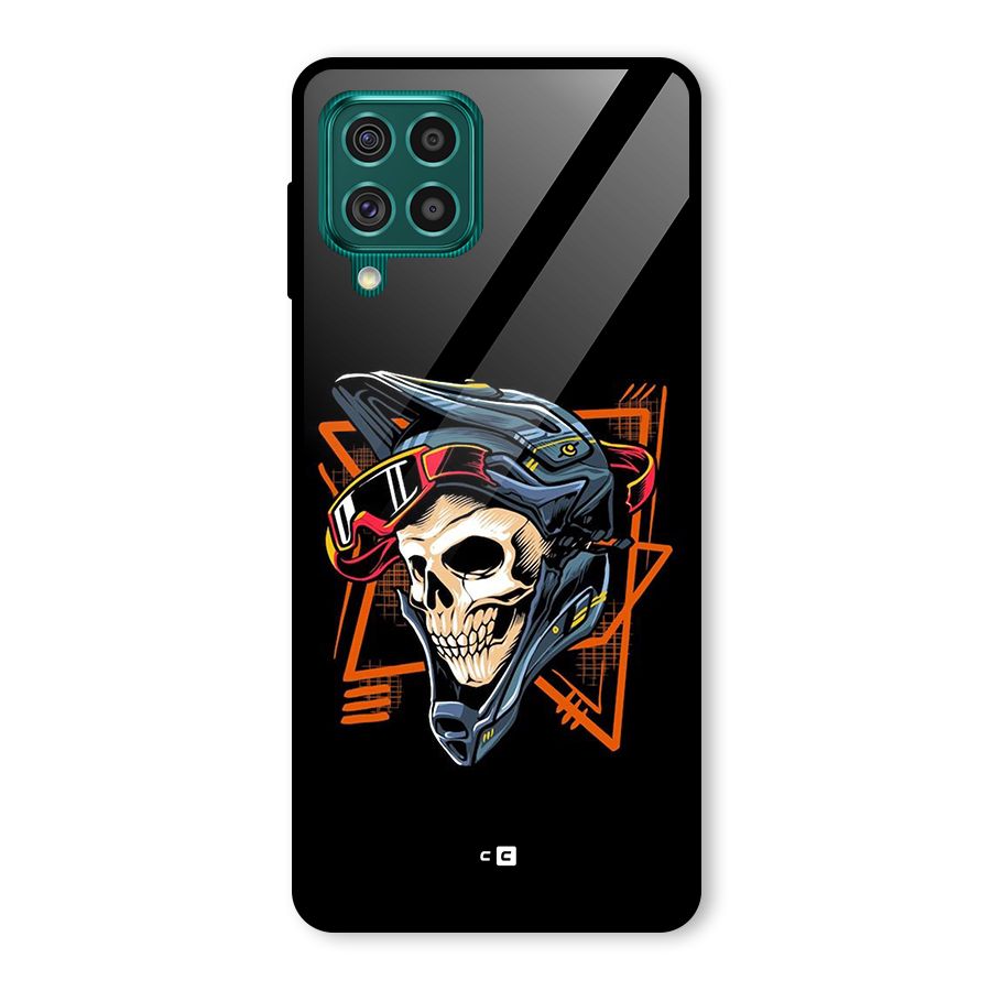 Skull Helmet Glass Back Case for Galaxy F62