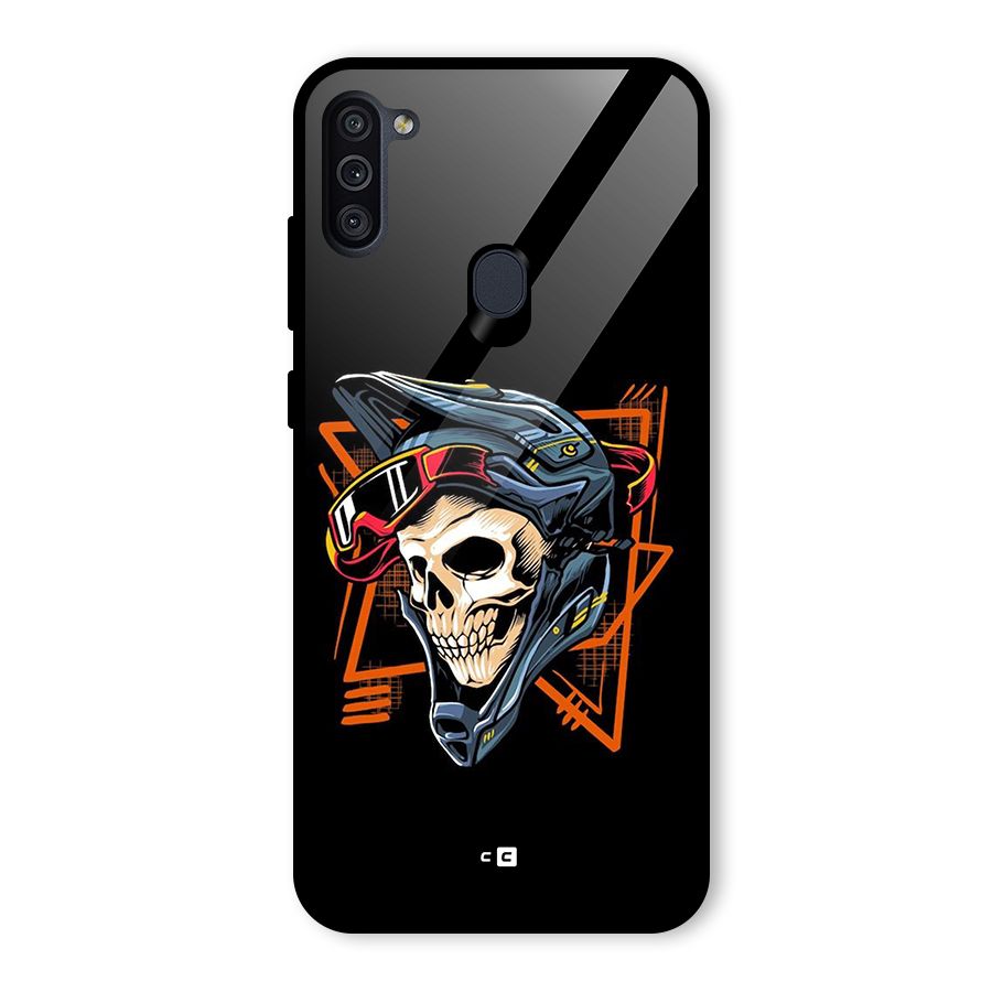 Skull Helmet Glass Back Case for Galaxy M11