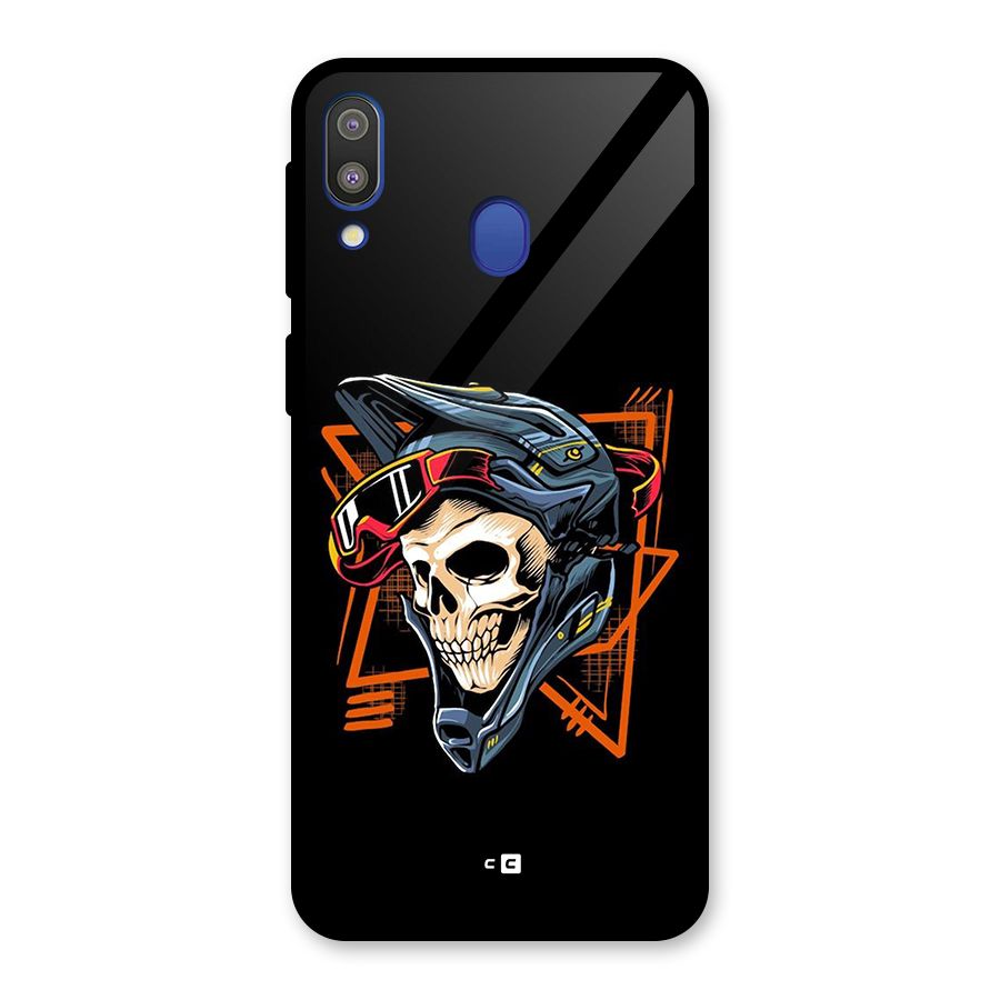 Skull Helmet Glass Back Case for Galaxy M20