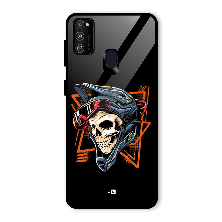 Skull Helmet Glass Back Case for Galaxy M30s