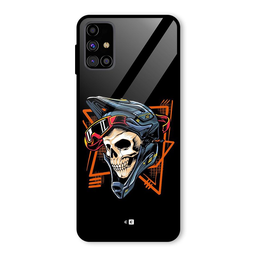 Skull Helmet Glass Back Case for Galaxy M31s
