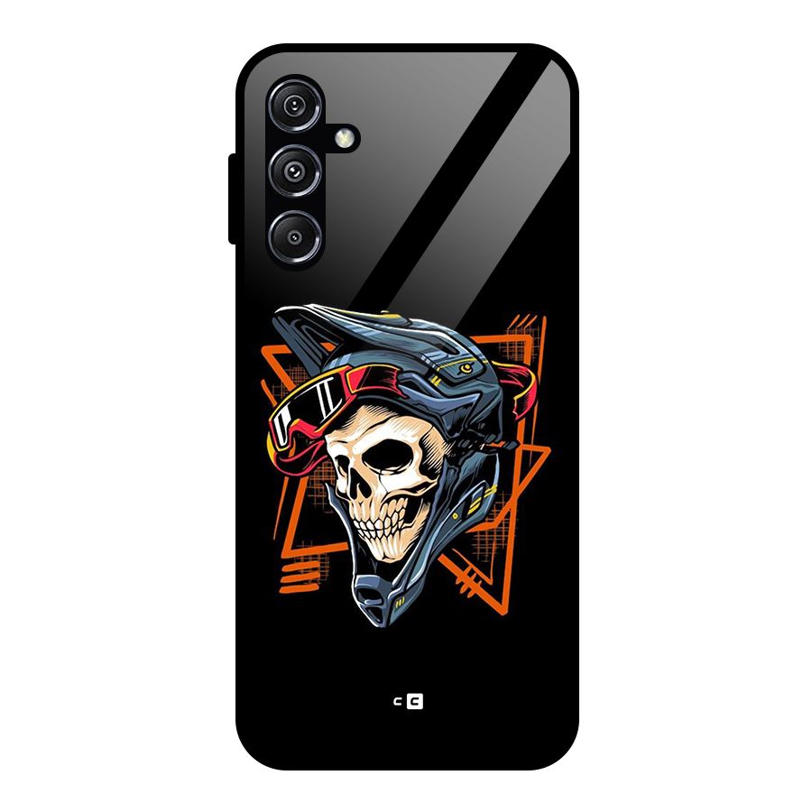 Skull Helmet Glass Back Case for Galaxy M34 5G