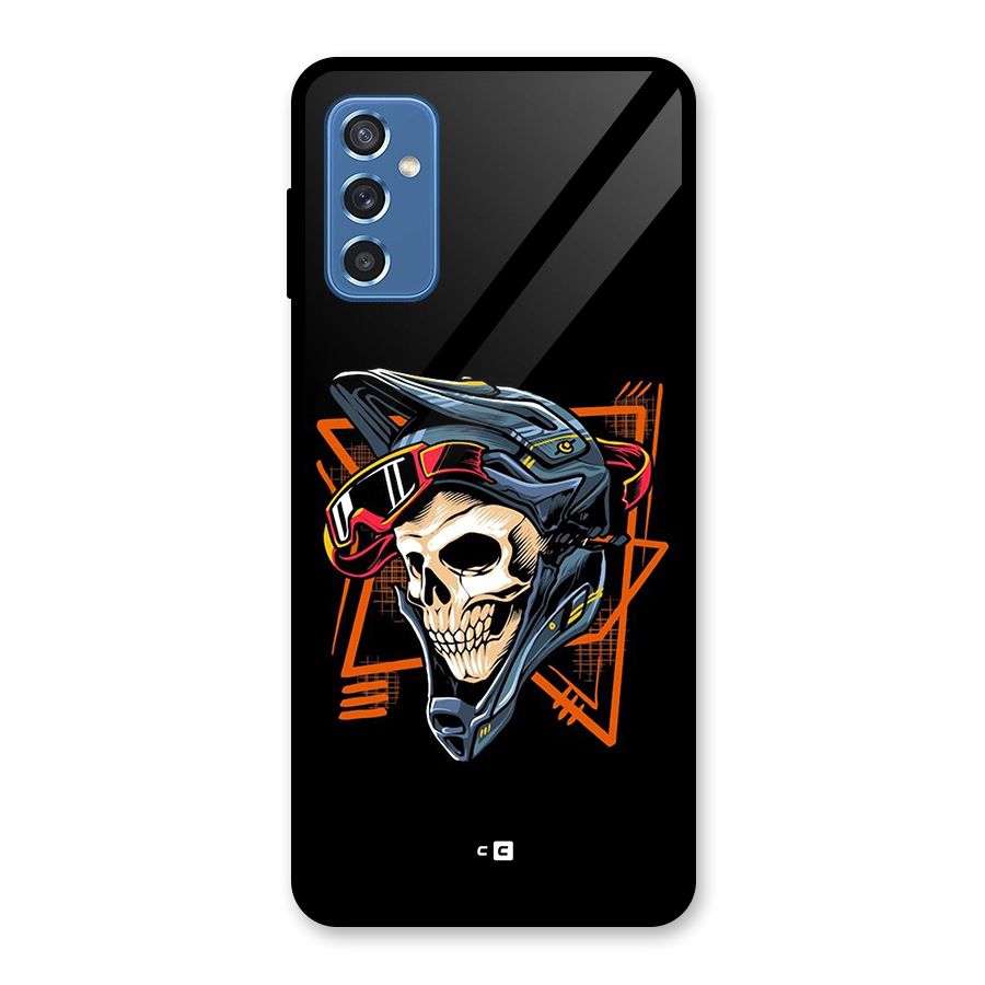 Skull Helmet Glass Back Case for Galaxy M52 5G