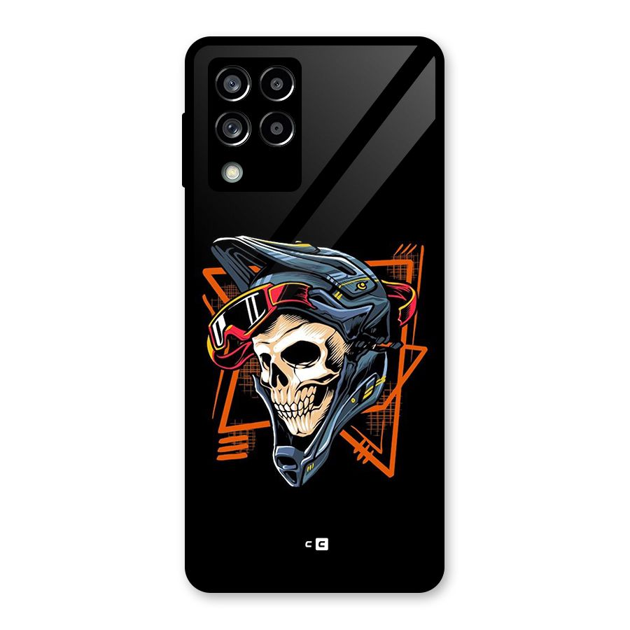 Skull Helmet Glass Back Case for Galaxy M53 5G
