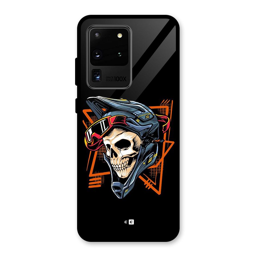 Skull Helmet Glass Back Case for Galaxy S20 Ultra