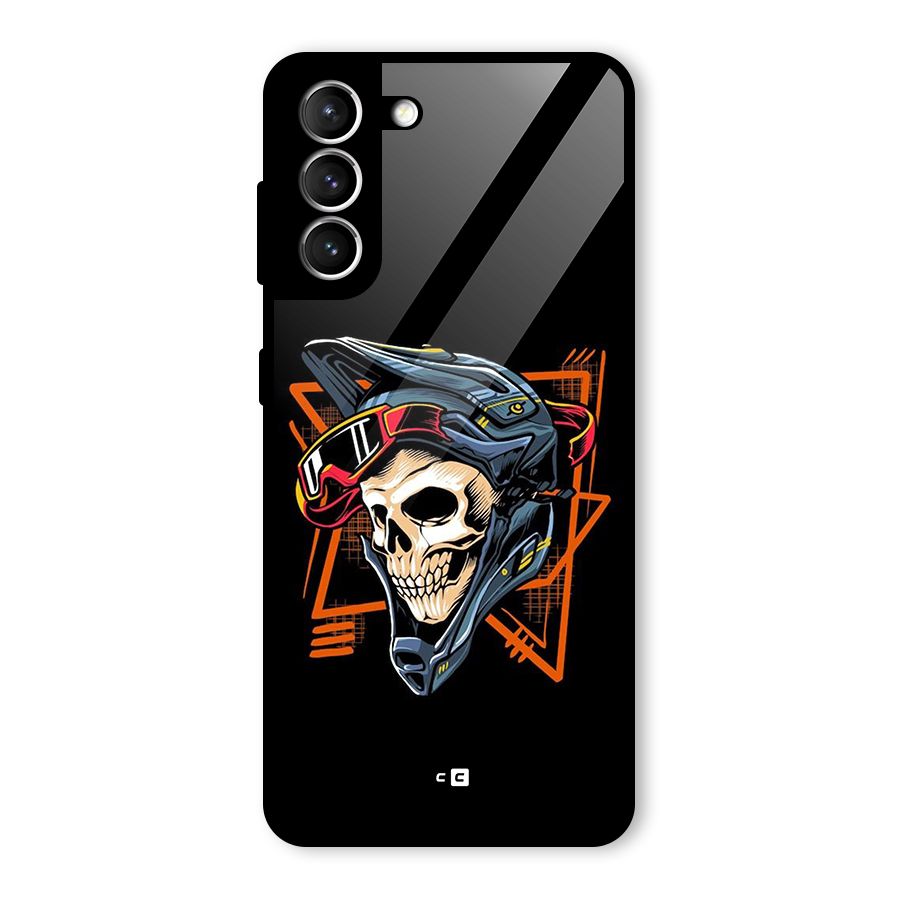 Skull Helmet Glass Back Case for Galaxy S21 5G