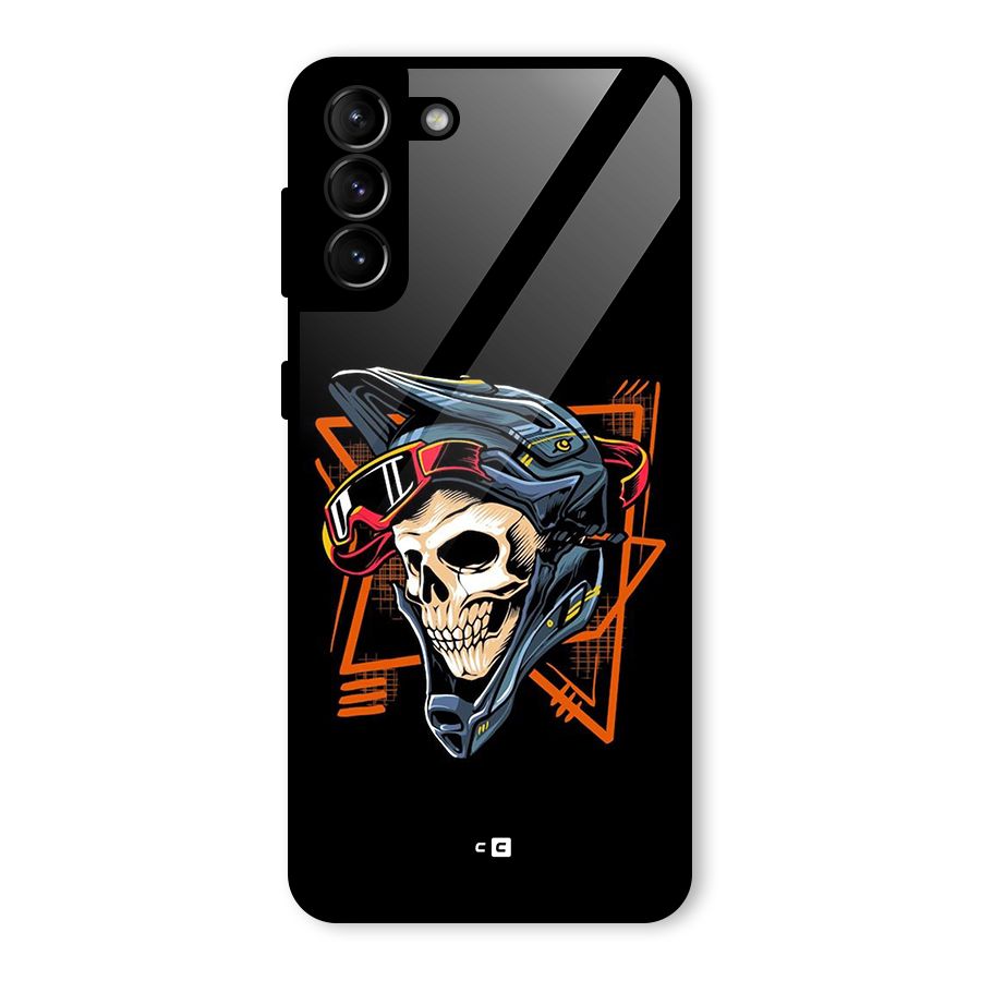 Skull Helmet Glass Back Case for Galaxy S21 Plus