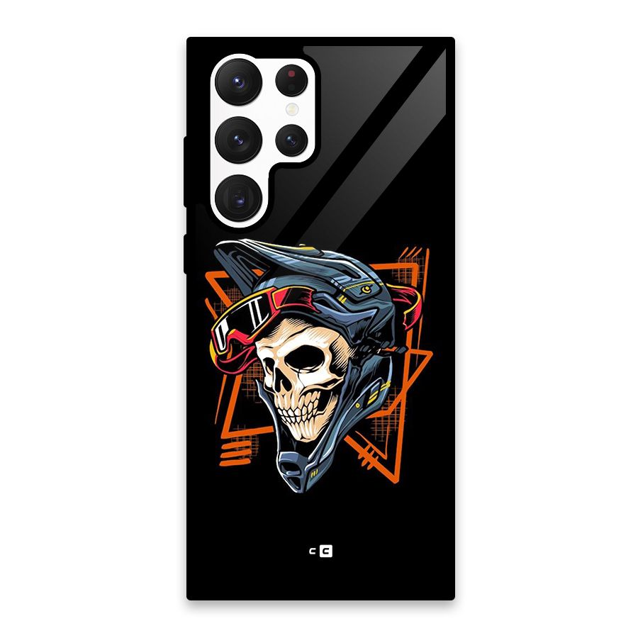 Skull Helmet Glass Back Case for Galaxy S22 Ultra 5G