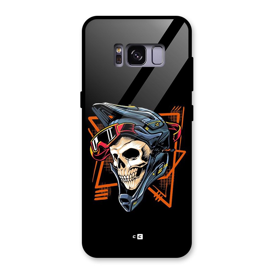 Skull Helmet Glass Back Case for Galaxy S8
