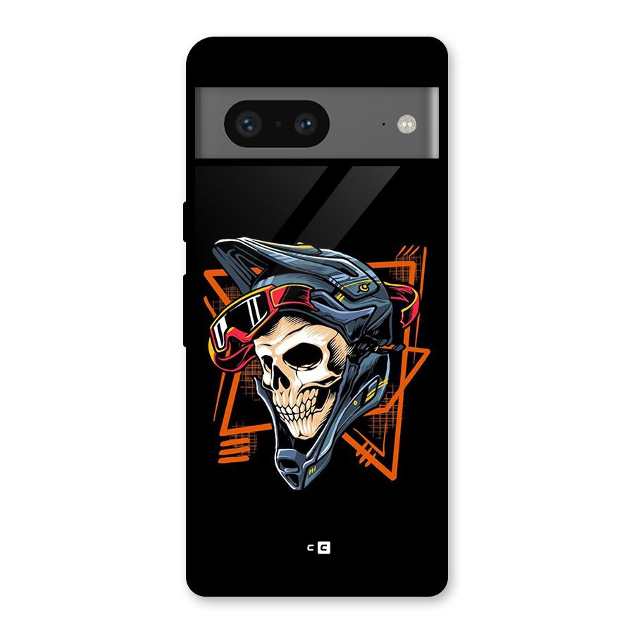 Skull Helmet Glass Back Case for Google Pixel 7