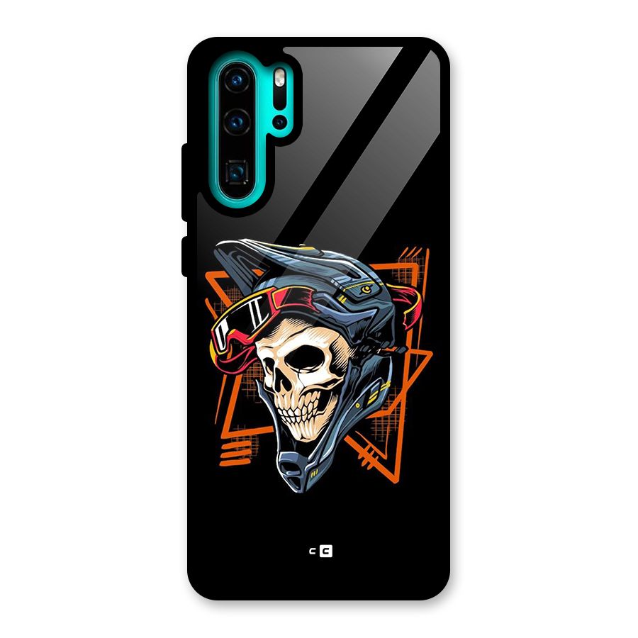 Skull Helmet Glass Back Case for Huawei P30 Pro
