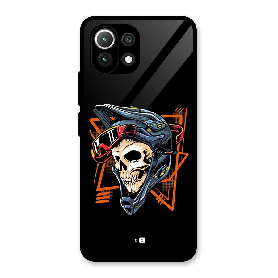 Skull Helmet Glass Back Case for Mi 11 Lite