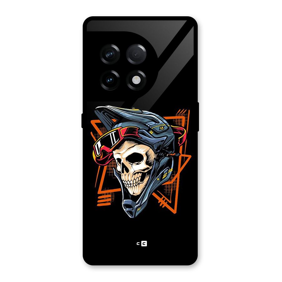 Skull Helmet Glass Back Case for OnePlus 11R