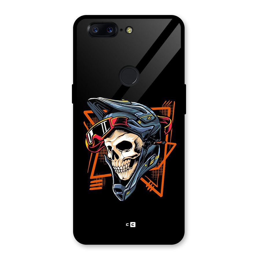Skull Helmet Glass Back Case for OnePlus 5T