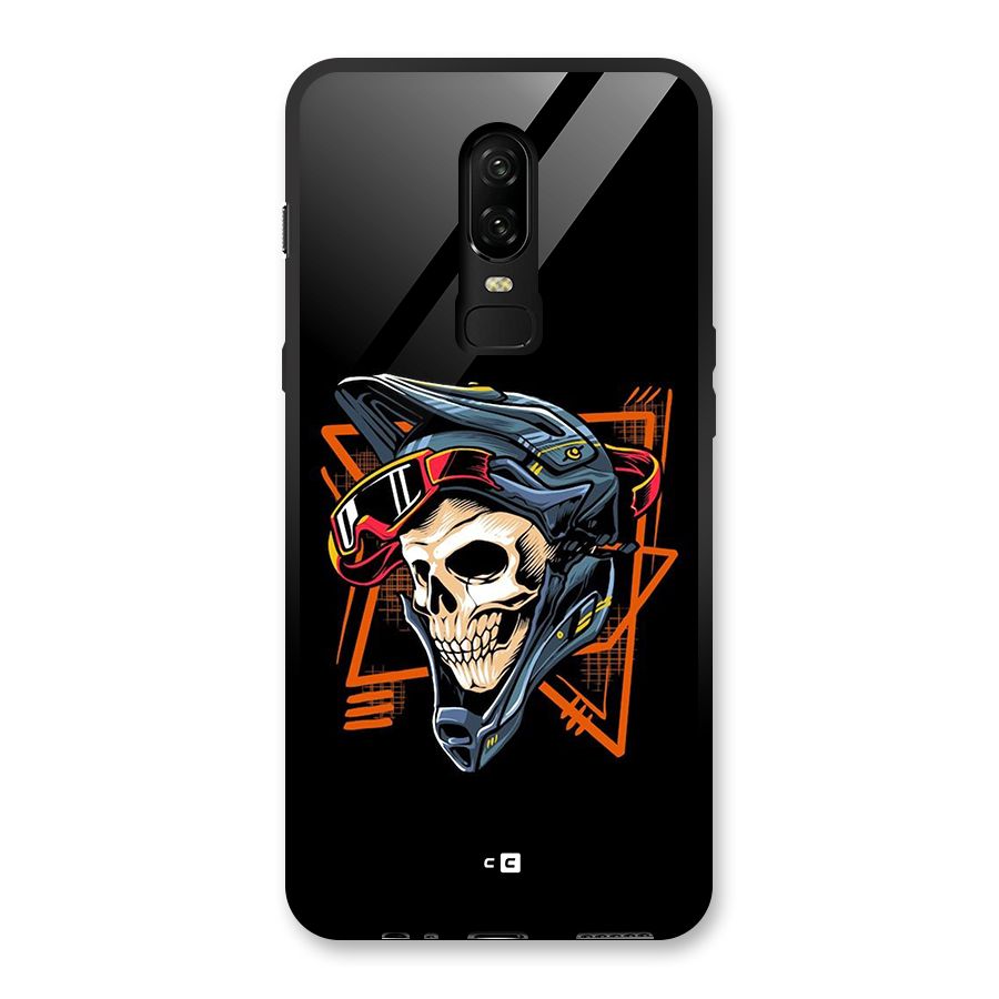 Skull Helmet Glass Back Case for OnePlus 6